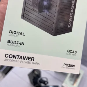 پاوربانک 22.5 وات گرین لاین مدل container ظرفیت 30000 میلی‌آمپرساعت