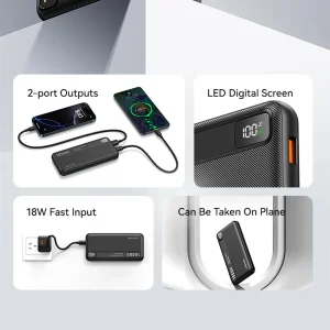 پاوربانک 22.5 وات یوسمز مدل cd263 ظرفیت 10000 میلی‌آمپرساعت