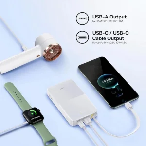 پاوربانک بی‌سیم 22.5 وات بیسوس مدل  EnerFill FC51 Bipow2 Pro ظرفیت 10000 میلی‌آمپرساعت