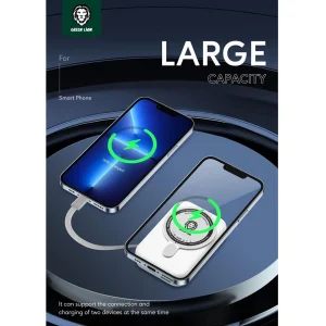 پاوربانک گرین لاین مدل Monaco MagSafe 22.5w ظرفیت 10000 میلی آمپر ساعت