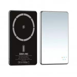 پاوربانک 15 وات گرین لاین مدل مگ سیف  Mirror Design با ظرفیت 10000 میلی آمپر ظرفیت