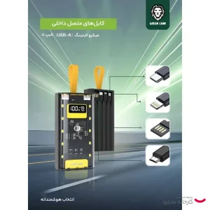 پاوربانک گرین لاین مدل Transparent Pro ظرفیت 10000 میلی‌آمپر ساعت