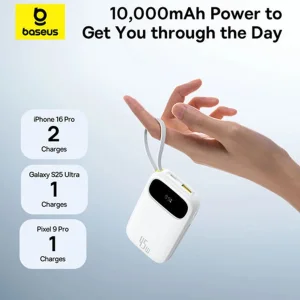 پاوربانک 45 وات بیسوس مدل EnerFill FC31 PPQD3‑1040 ظرفیت 10000 میلی‌آمپرساعت