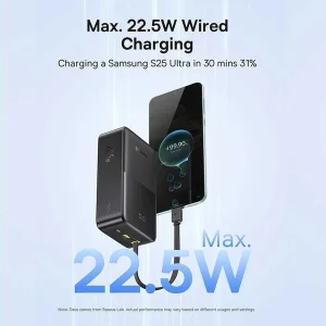 پاوربانک 22 وات بیسوس مدل EnerFill FC51 Bipow 2 Pro ظرفیت 30000 میلی‌آمپرساعت به همراه کابل متصل USB-C