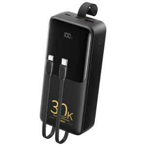 پاوربانک 22.5 وات ریمکس مدل RPP-440 ظرفیت 30000 میلی آمپر ساعت به همراه کابل USB-C و لایتنینگ
