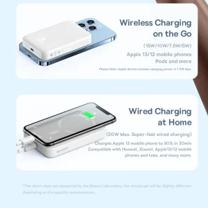 پاوربانک باسئوس مدل Magnetic Mini ظرفیت 10000 میلی آمپر ساعت