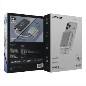 پاوربانک بیسیم 22.5 وات گرین لاین مدل Revon GL-PX57 ظرفیت 10000 میلی‌آمپرساعت
