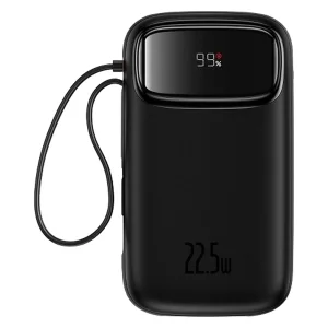 پاوربانک 22.5 وات بیسوس مدل 22.5W QPow2 Dual Cable ظرفیت 10000 میلی آمپر ساعت