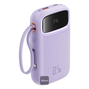 پاوربانک 22.5 وات بیسوس مدل 22.5W QPow2 Dual Cable ظرفیت 10000 میلی آمپر ساعت