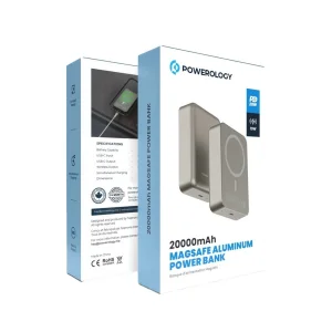 پاوربانک پاورولوجی مدل Magsafe aluminum ظرفیت 20000 میلس آمپر ساعت