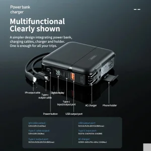 پاوربانک ریمکس مدل Infinity All in one - AC charger-RPP-20 ظرفیت 15000 میلی آمپرساعت