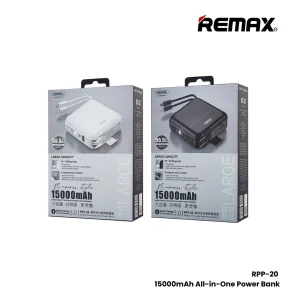 پاوربانک ریمکس مدل Infinity All in one - AC charger-RPP-20 ظرفیت 15000 میلی آمپرساعت