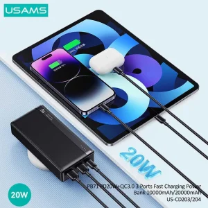 پاوربانک یوسمز مدل CD204 ظرفیت 20000 میلی آمپر ساعت