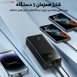 پاوربانک بیسوس مدل STAR-LORD-P10022905213-30W ظرفیت 30000 میلی آمپر ساعت