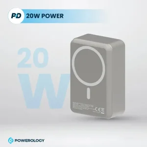 پاوربانک بی‌سیم 20 وات پاورولوجی مدل PPBCHA81 ظرفیت 30000 میلی‌آمپرساعت