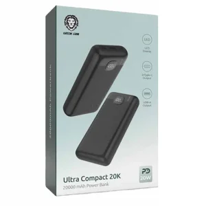 پاوربانک گرین لاین مدل Ultra Compact ظرفیت 20000 میلی‌آمپر ساعت