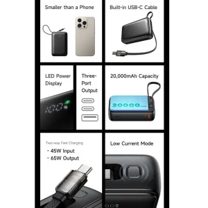 پاوربانک 65 وات مک دودو مدل 637-FreeKit ظرفیت 20000 میلی‌ آمپر ساعت