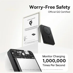 پاوربانک بی‌سیم 22.5 وات بیسوس مدل Airpow Ⅱ Qi2 Magnetic ظرفیت 10000 میلی‌آمپر ساعت