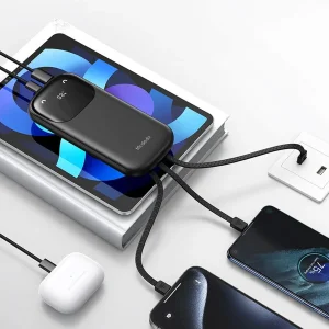 پاوربانک 22.5 وات مک دودو مدل EmoPower MC-852 ظرفیت 10000 میلی‌آمپرساعت به همراه سه عدد کابل USB-A، لایتنینگ و USB-C