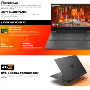 لپ تاپ 15.6 اینچی اچ‌ پی مدل Victus 15t FA200-5060-Core 7 240H-16GB-1TB SSD-RTX5060-144Hz-W