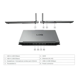 لپ تاپ 15.3 اینچی لنوو مدل LOQ 15IPH11-Core Ultra 7 356H-RTX5060 8GB-16GB DDR5 5600MHz-512GB SSD-WUXGA 165Hz