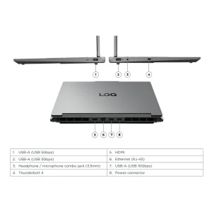 لپ تاپ 15.3 اینچی لنوو مدل LOQ 15IPH11-Core Ultra 7 356H-RTX5060 8GB-12GB DDR5 5600MHz-2TB SSD-WUXGA 165Hz - کاستوم شده