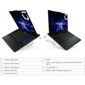 لپ تاپ 16 اینچی لنوو مدل Legion 5 16IAX10-Core Ultra 9 275HX-32GB DDR5 4800MHz-2TB SSD-RTX5060 8GB-WQXGA 240Hz-W - کاستوم شده