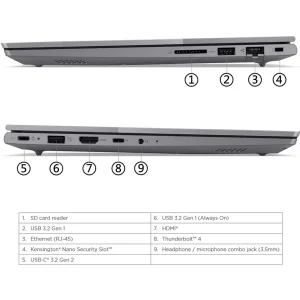 لپ تاپ 16 اینچی لنوو مدل ThinkBook 16 G6 IRL-i3 1315U-8GB DDR4 3200MHz-512GB SSD-IPS-Backlit-Fingerprint-W