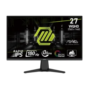 مانیتور گیمینگ 27 اینچ ام اس آی مدل MAG 275QF، رزولوشن WQHD، پنل Rapid IPS، نرخ بروزرسانی 180 هرتز، با نسبت تصویر 16:9، دارای پورت HDMI و DisplayPort و خروجی هدفون