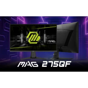 مانیتور گیمینگ 27 اینچ ام اس آی مدل MAG 275QF، رزولوشن WQHD، پنل Rapid IPS، نرخ بروزرسانی 180 هرتز، با نسبت تصویر 16:9، دارای پورت HDMI و DisplayPort و خروجی هدفون
