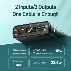 پاوربانک ریمکس مدل RPP-129 ظرفیت 20000 میلی آمپر ساعت