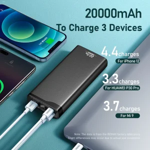 پاوربانک ریمکس مدل RPP-129 ظرفیت 20000 میلی آمپر ساعت