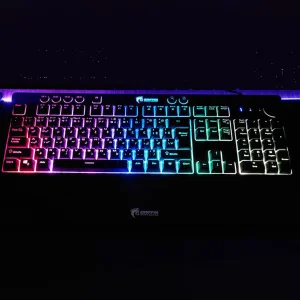کیبورد مخصوص بازی گرین مدل GK703-RGBسوییچ ممبران ، Full Size، نورپردازی RGB