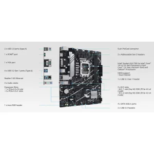 مادربرد ایسوس مدل PRIME B760M-K D4