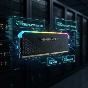 رم دسکتاپ کورسیر مدل VENGEANCE RGB RS DDR4 تک کاناله 8 گیگابایت 3200 مگاهرتز تایمینگ CL16 با نورپردازی RGB