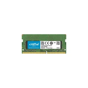 رم لپ‌تاپ DDR4 تک کاناله 8 گیگابایت کروشیال مدل CT8 با سرعت 3200 مگاهرتز و تأخیر CL22، مناسب اجرای همزمان برنامه‌ها و افزایش سرعت نرم‌افزارها