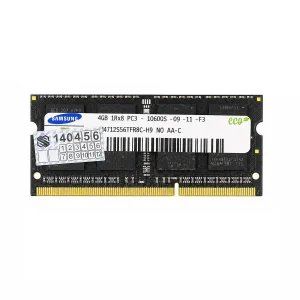 رم لپ‌تاپ سامسونگ 4GB PC3 10600، DDR3، 1333 مگاهرتز، SO-DIMM، CL09، 8 ماژول 512 مگابایتی