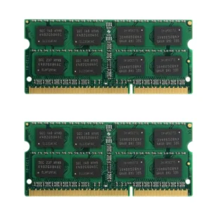 رم لپ‌تاپ سامسونگ DDR3 دو کاناله 4 گیگابایت 1333 مگاهرتز مدل 10600s بسته 2 عددی SO-DIMM