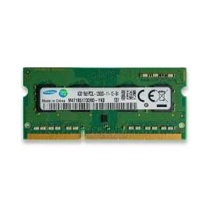 رم لپ‌تاپ سامسونگ DDR3L تک کاناله 4 گیگابایت مدل PC3L-12800 فرکانس 1600 مگاهرتز ولتاژ 1.35 ولت تایمینگ 11 نوع ماژول SO-DIMM