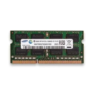 رم لپ‌تاپ DDR3 8 گیگابایت تک کاناله سامسونگ مدل PC3L 12800S فرکانس 1600 مگاهرتز تایمینگ CL11 ولتاژ 1.35 ولت SO-DIMM