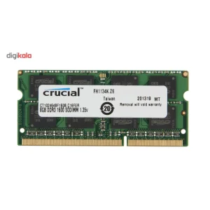 رم لپ تاپ کروشیال مدل DDR3 PC3L 12800S MHz ظرفیت 8 گیگابایت