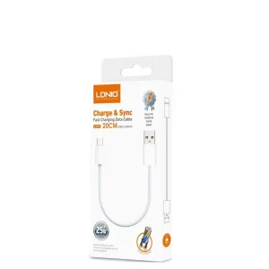 کابل تبدیل USB به USB-C الدینیو مدل LS901 طول 0.2 متر