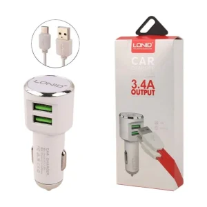 شارژر فندکی 60 وات دو پورت مدل DL-C29
