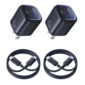 شارژر دیواری 45 وات بیسوس مدل PicoGo GaN6 به همراه کابل USB-C بسته دو عددی