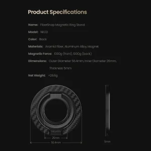 پایه نگهدارنده گوشی موبایل و تبلت نیلکین مدل FiberSnap Magnetic Ring Stand