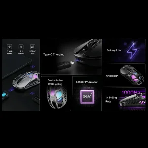 ماوس بی سیم گیمینگ گراواستار مدل Mercury X