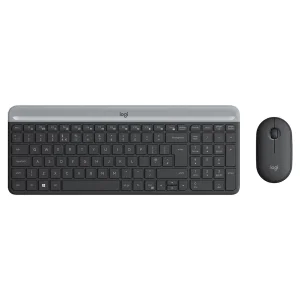 کیبورد و ماوس بی‌سیم لاجیتک مدل MK470، سوییچ ممبران، Full-Size به همراه هاب چهار پورت USB-C تسکو مدل THU 1160 و پایه نگهدارنده لپ تاپ ارگو مدل WLB007