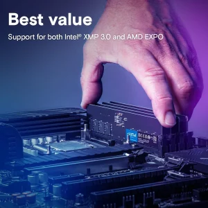 رم دسکتاپ کروشیال DDR5 تک کاناله 16 گیگابایت مدل CT16G56C46U5 با فرکانس 5600 مگاهرتز و تایمینگ CL46 U-DIMM