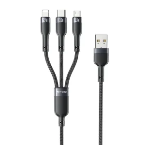کابل تبدیل USB به USB-C/microUSB/لایتنینگ یسیدو مدل CA91 طول 1.2 متر