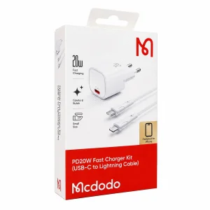 شارژر دیواری 20 وات مک دودو مدل CH-469 به همراه کابل تبدیل USB-C به لایتنینگ